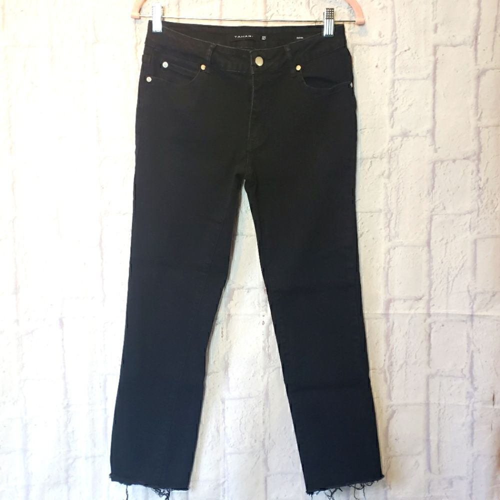 TAHARI OLIVIA Mid-Rise Slim Straight Leg Jeans